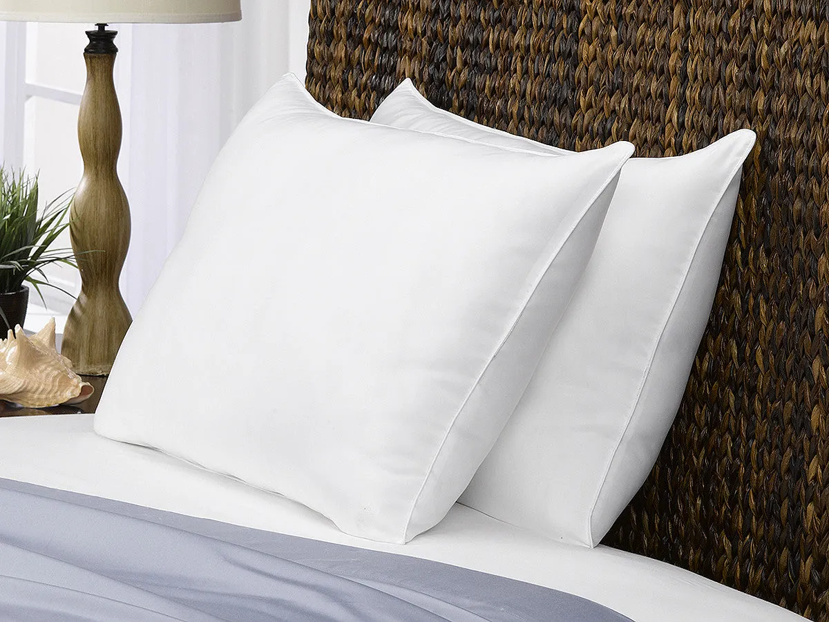 2 Pack Le' Nautique Collection  Brush Microfiber Down Alternative Pillows / Queen Size