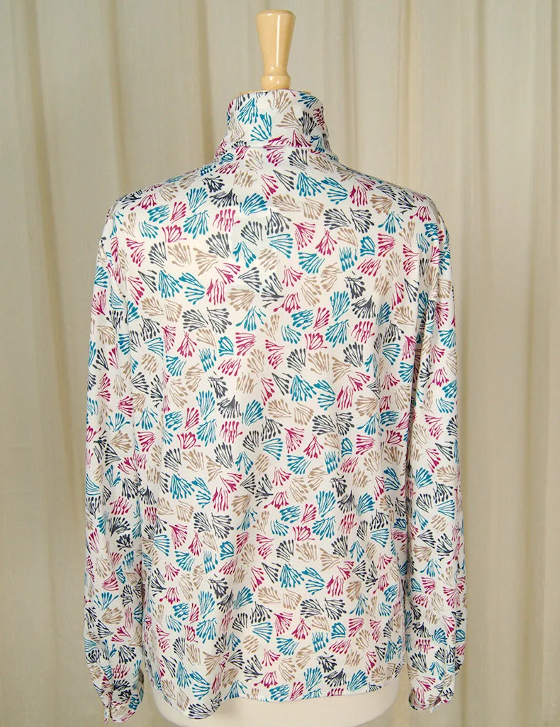 80s does 1940s Coral Bow Blouse