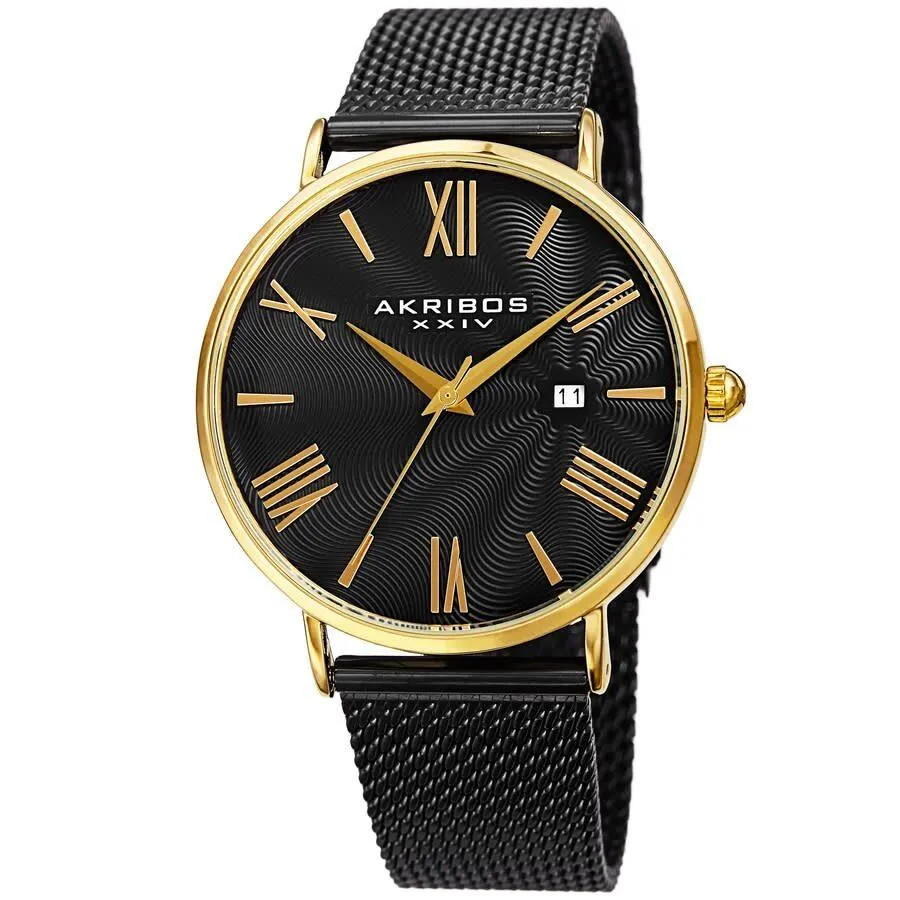 Akribos Xxiv  Quartz Black Dial Men's Watch AK1110BKG