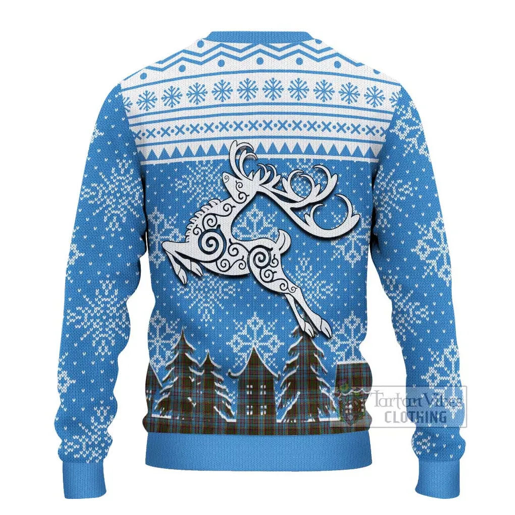 Anderson Clan Christmas Ugly Sweater with Tartan and Celtic Reindeer Style