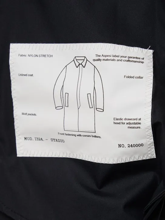 ASPESI   Matte stretch nylon raincoat 