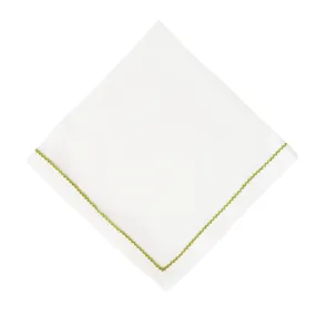 Avocado Green Trim Customizable Dinner Napkin