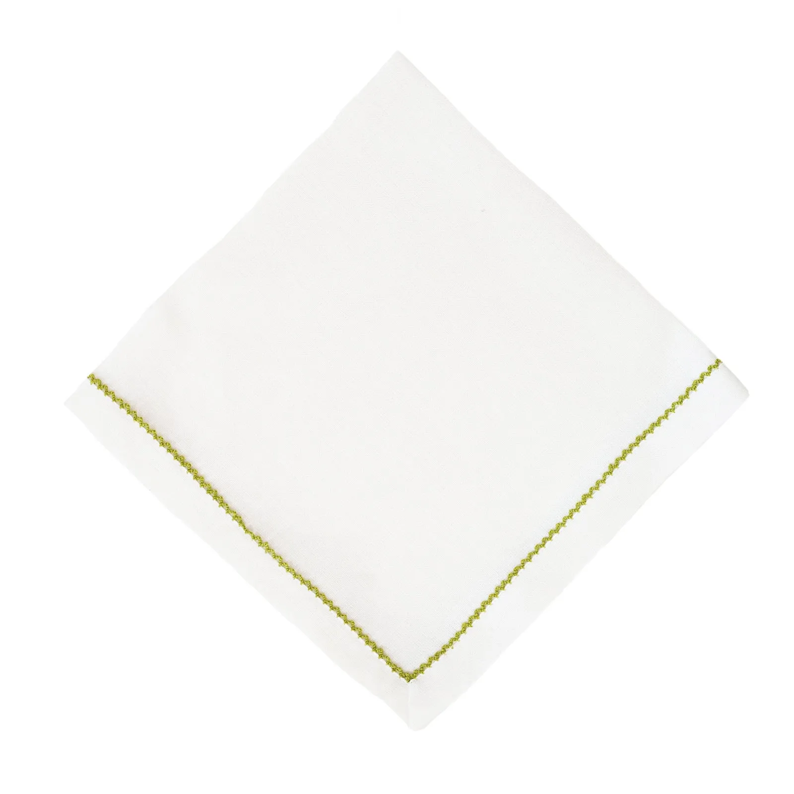 Avocado Green Trim Customizable Dinner Napkin
