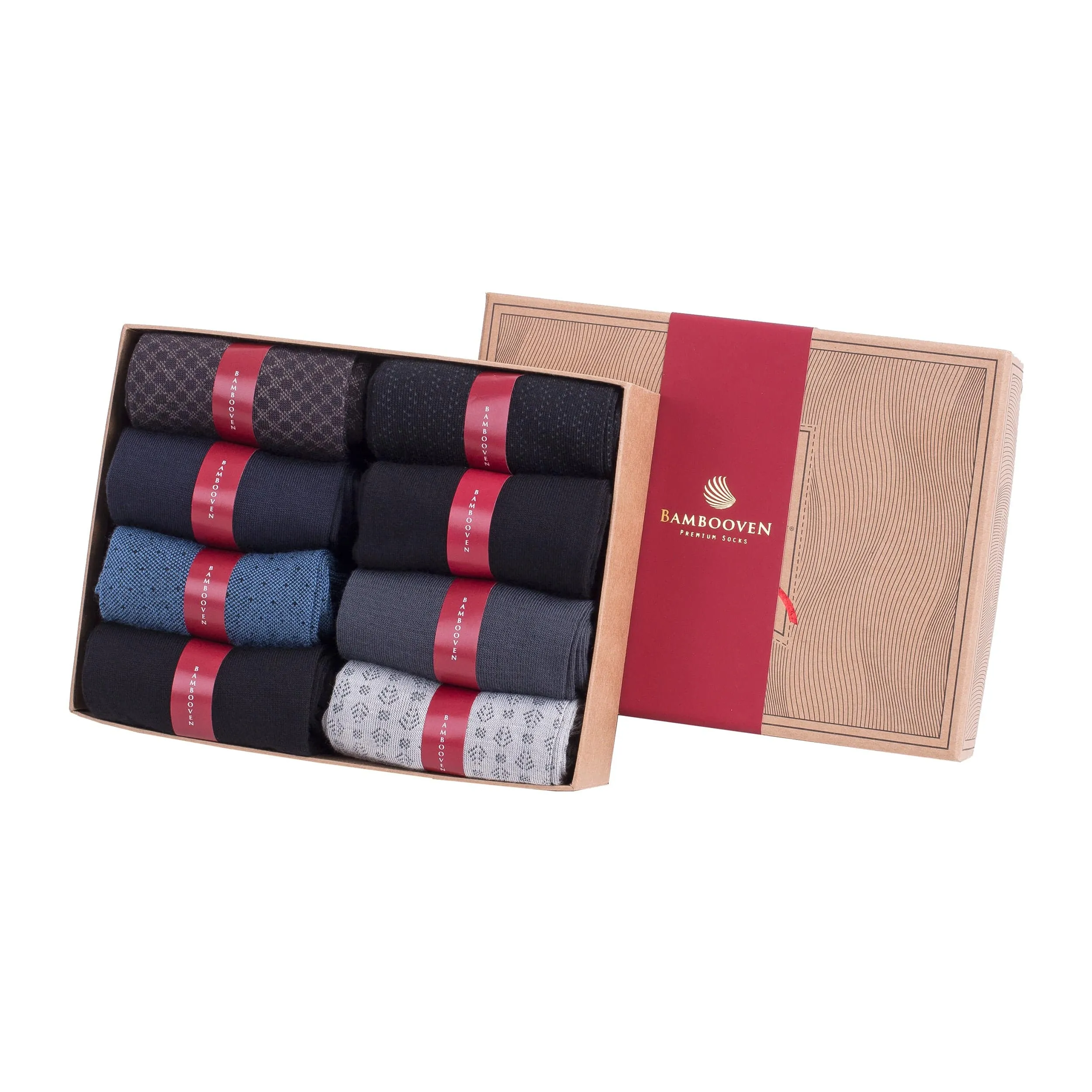 Bambooven Men’s Bamboo Dress Socks – Soft & Odor-Free (8 Pack)