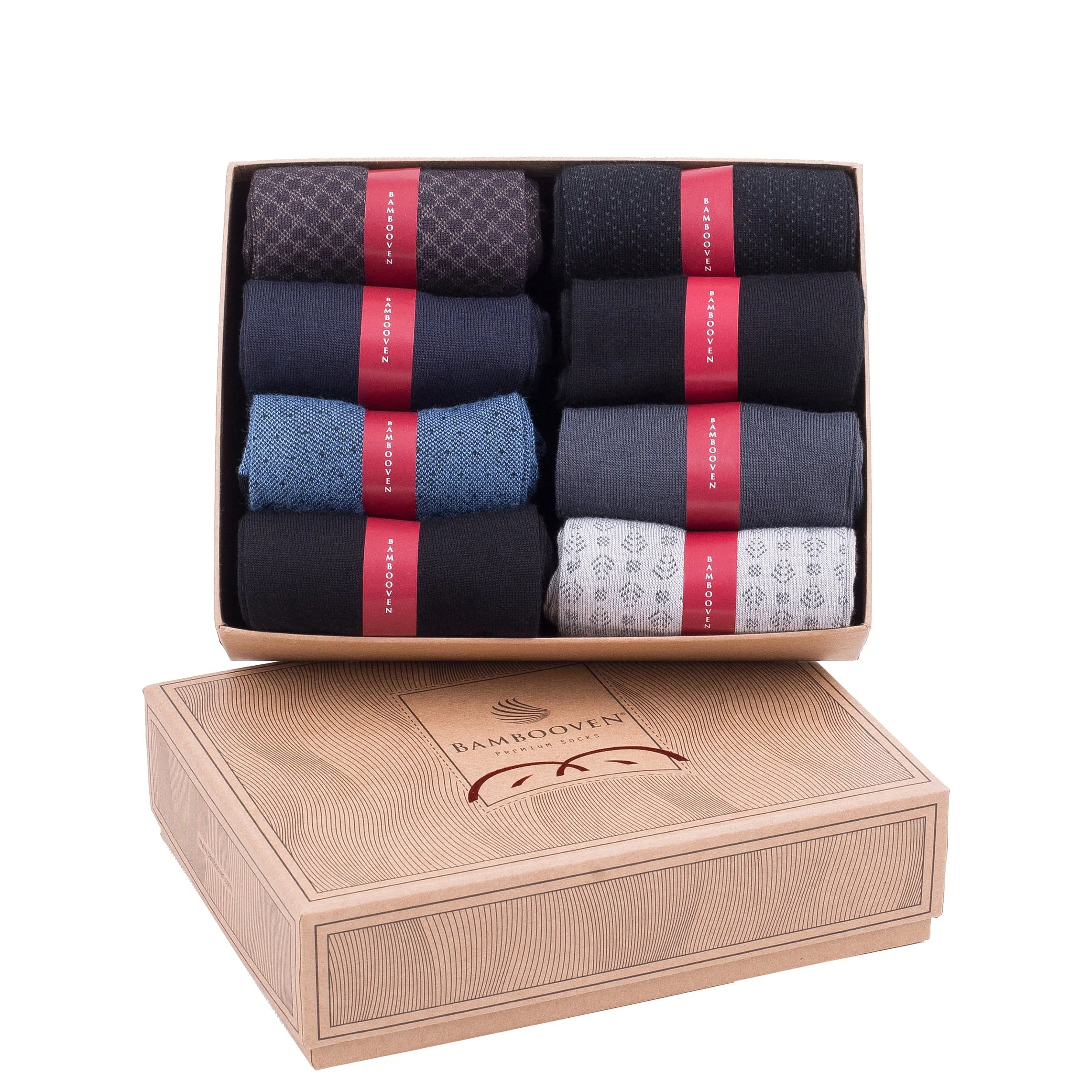 Bambooven Men’s Bamboo Dress Socks – Soft & Odor-Free (8 Pack)