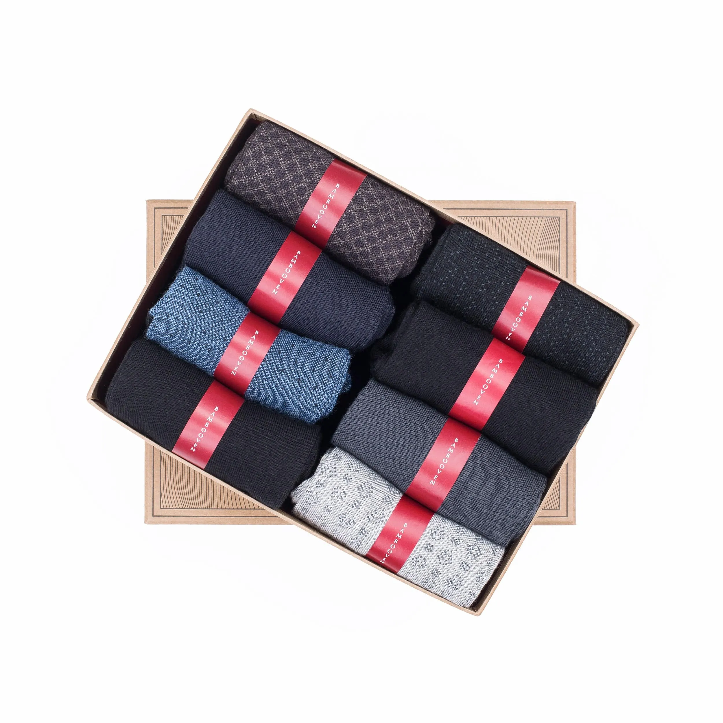 Bambooven Men’s Bamboo Dress Socks – Soft & Odor-Free (8 Pack)