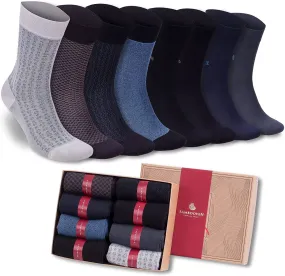 Bambooven Men’s Bamboo Dress Socks – Soft & Odor-Free (8 Pack)