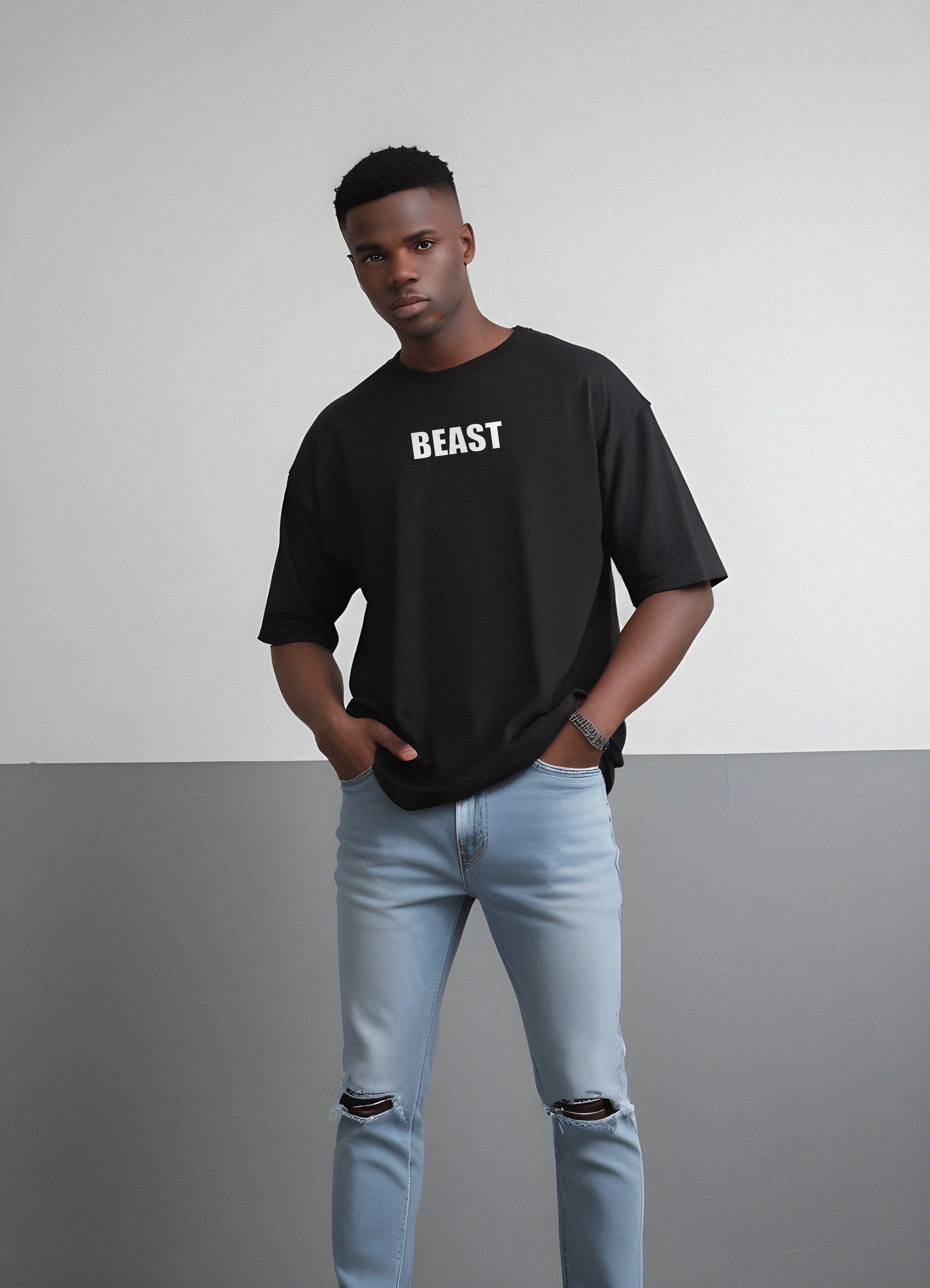 Beast Flight - Black - Oversized T Shirt