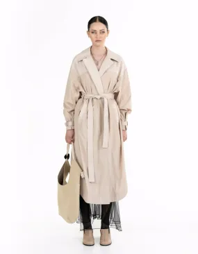 Beige trench coat