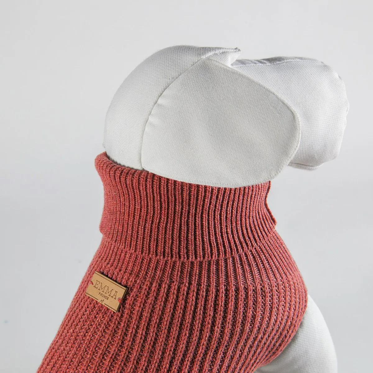 Bespoke Dog Sweater Coral Rib Cashmere