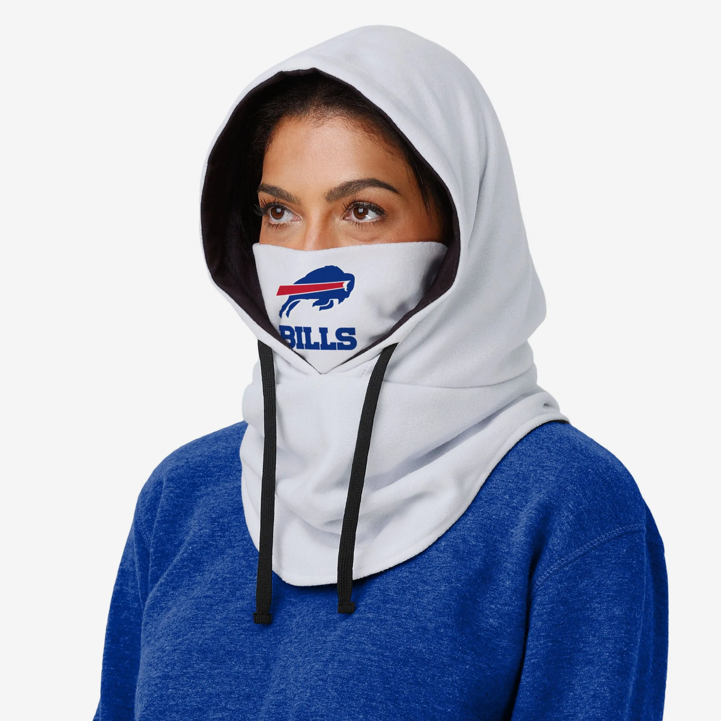 Buffalo Bills White Drawstring Hooded Gaiter