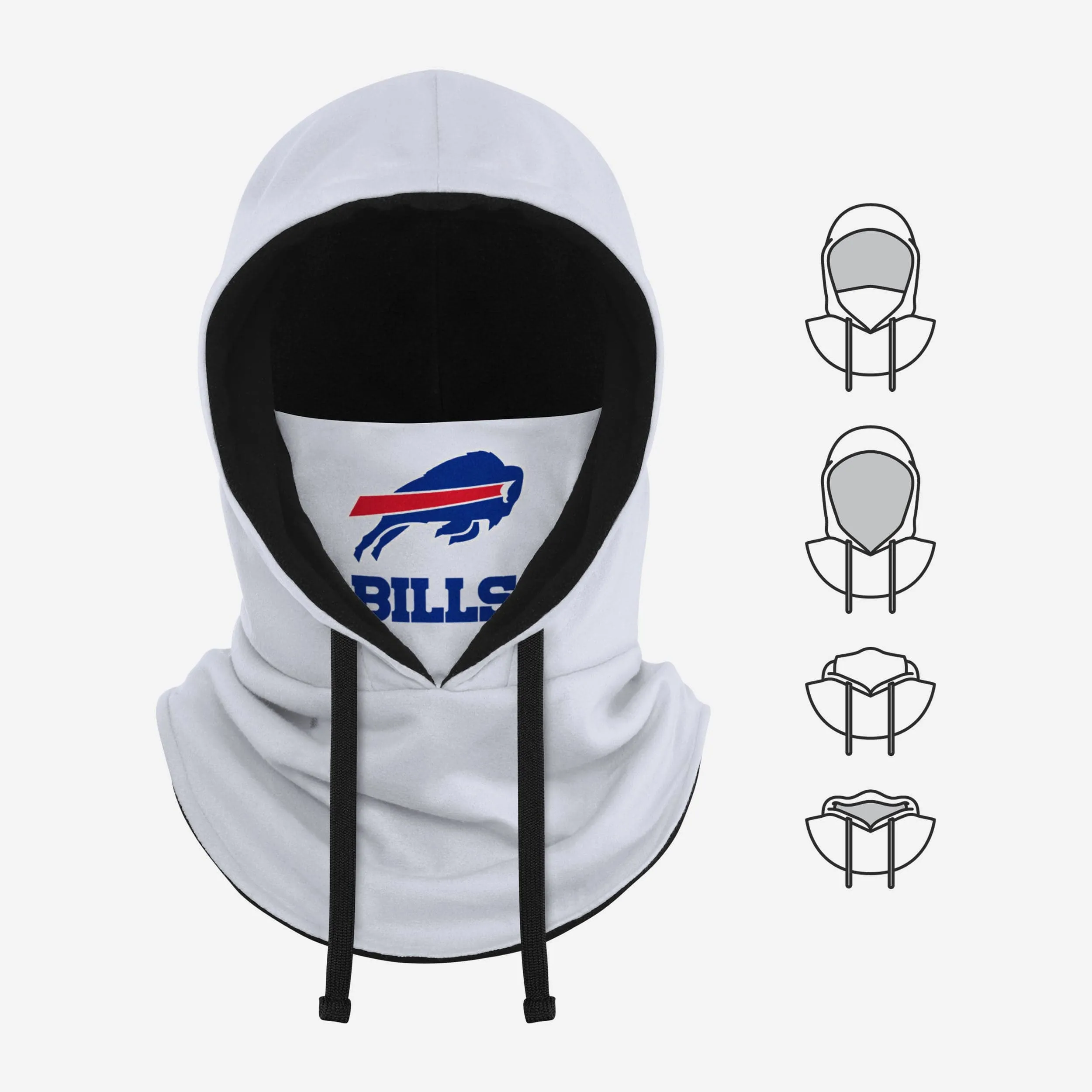 Buffalo Bills White Drawstring Hooded Gaiter