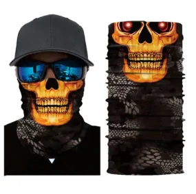 Burnt Yellow Skull Neck Scarf / Face Mask