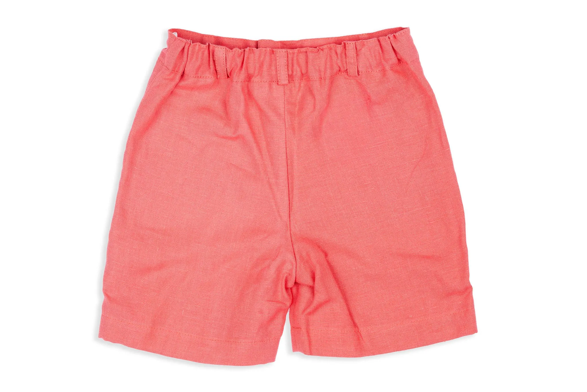 Coral Linen Shorts