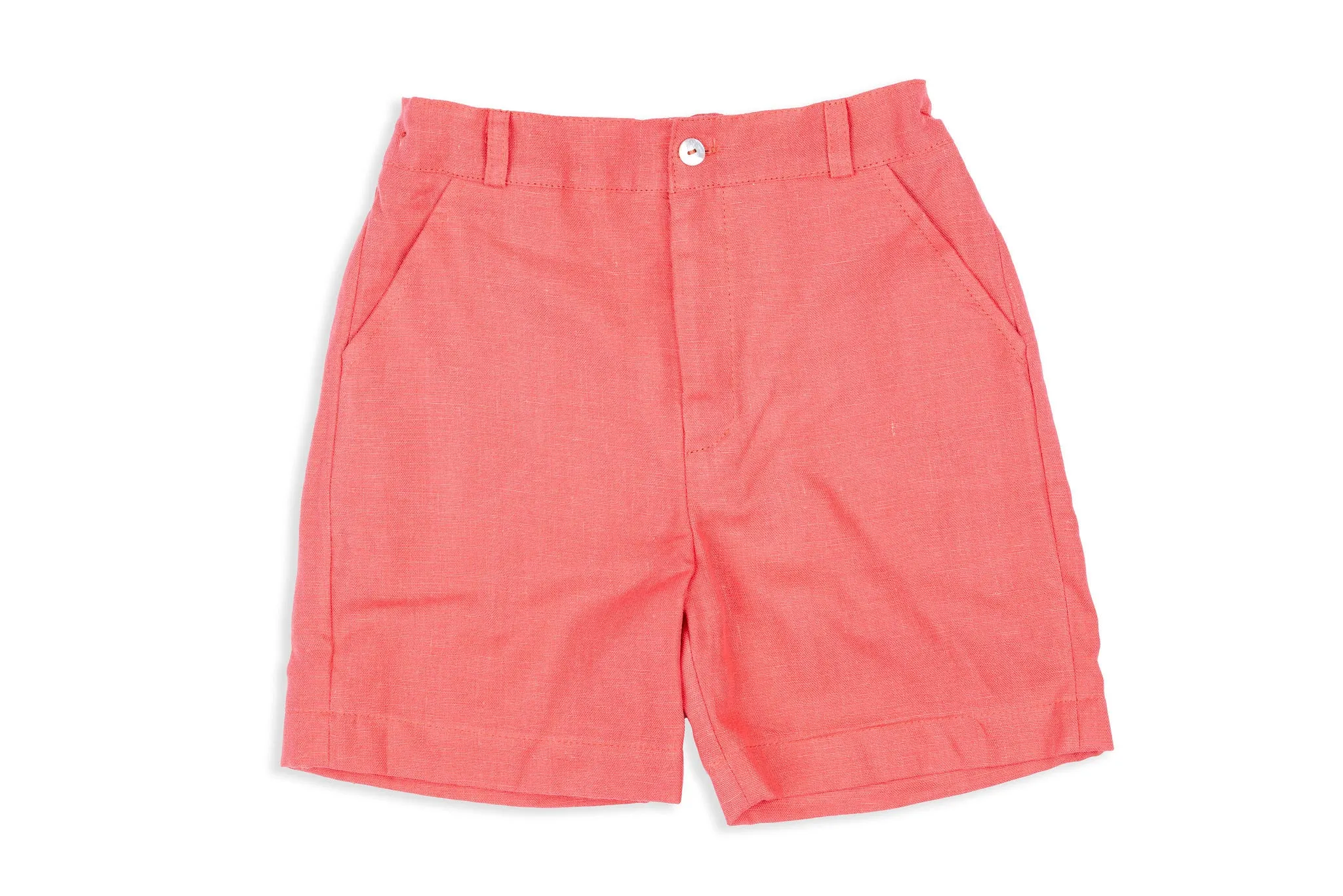 Coral Linen Shorts