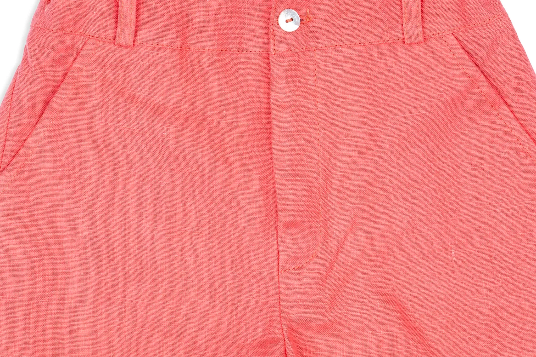 Coral Linen Shorts