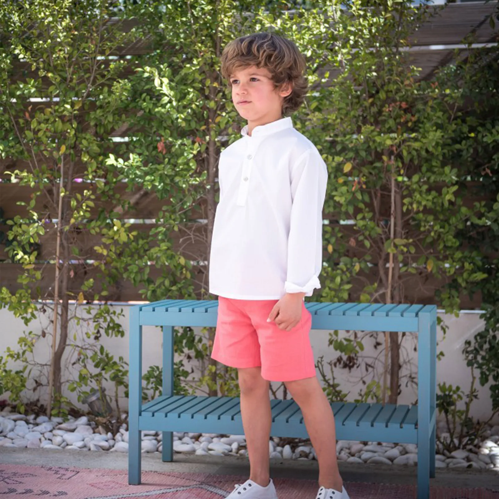 Coral Linen Shorts