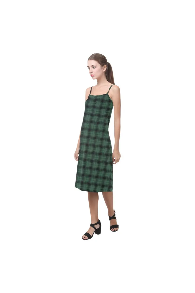 Dark Green Tartan Alcestis Slip Dress (Model D05)