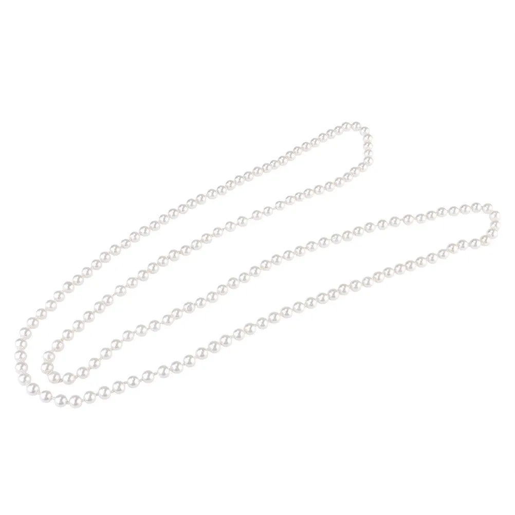 Designed in Paris SAM512B2 1.5M Imitation Pearl Necklace, White