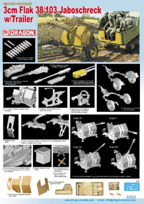 Dragon 1/35 3cm Flak 38/103 Jaboschreck w/Trailer | 6353