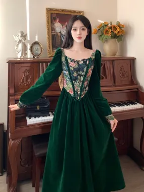 Easter Vintage dress, Vintage French dress, vintage dress, floral dress, cottagecore dress, French dress, floral dress, 1940s, Jacquard