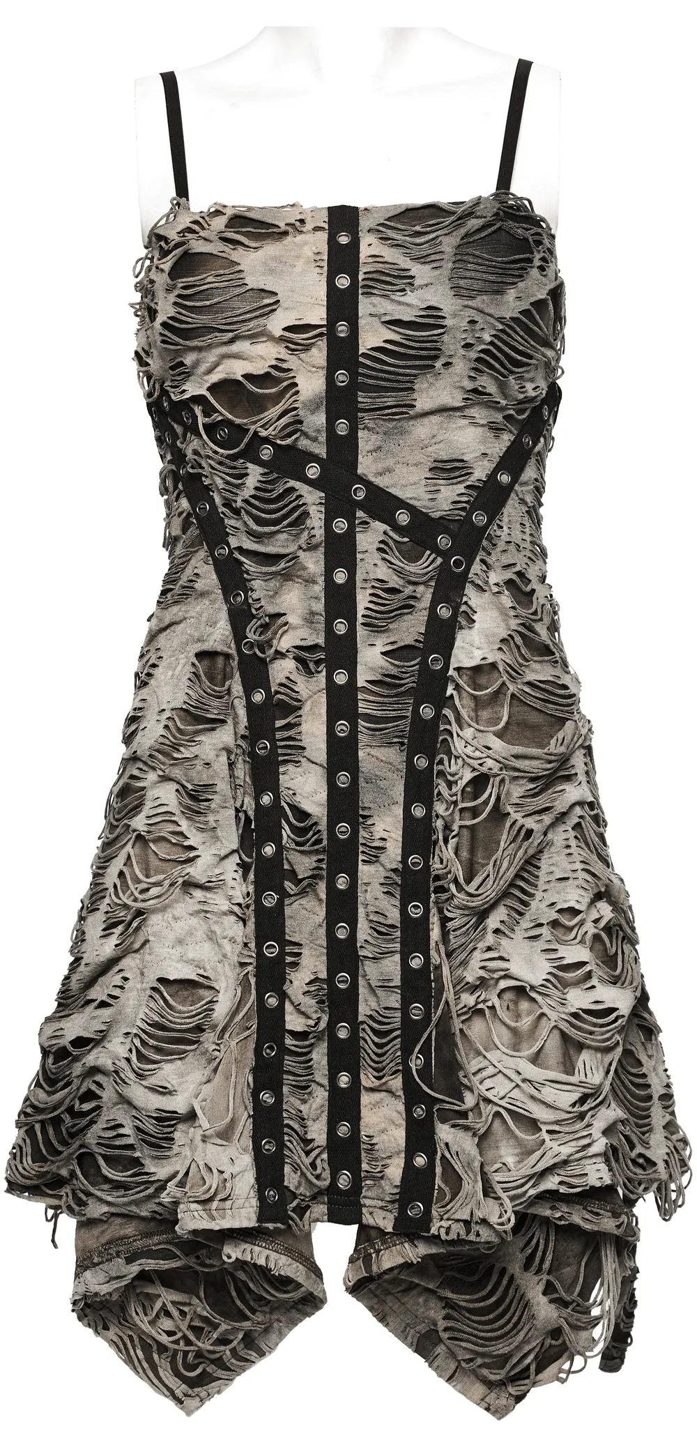 Edgy Tie-Dye Knit Slip Dress With Adjustable Straps