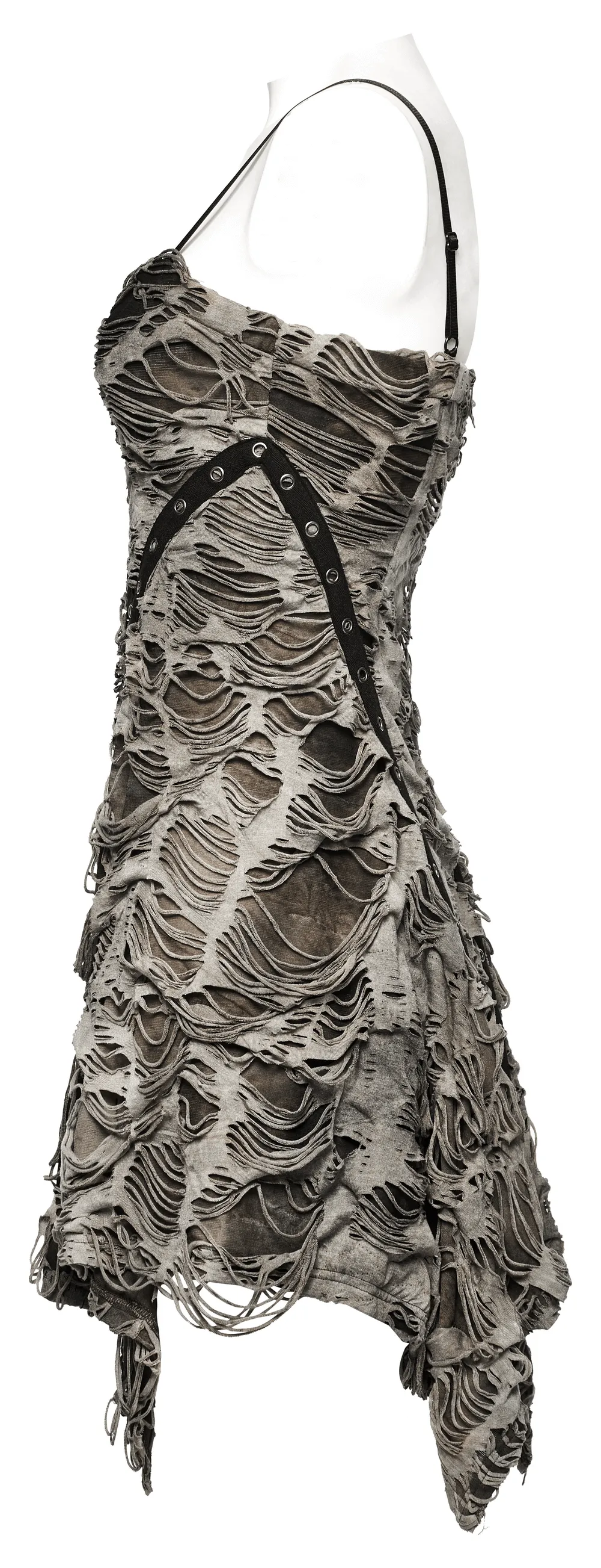 Edgy Tie-Dye Knit Slip Dress With Adjustable Straps