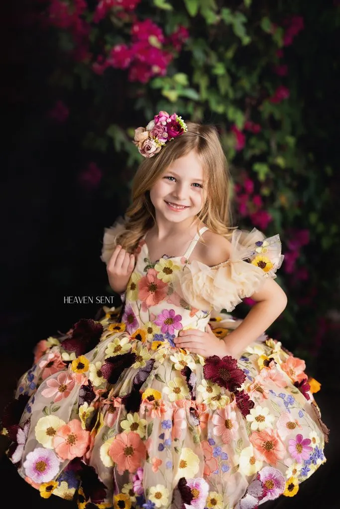 Euc "Taylor" in Champagne -  Petal Short Length Dress ( 6 Year - Petite 7 Year)