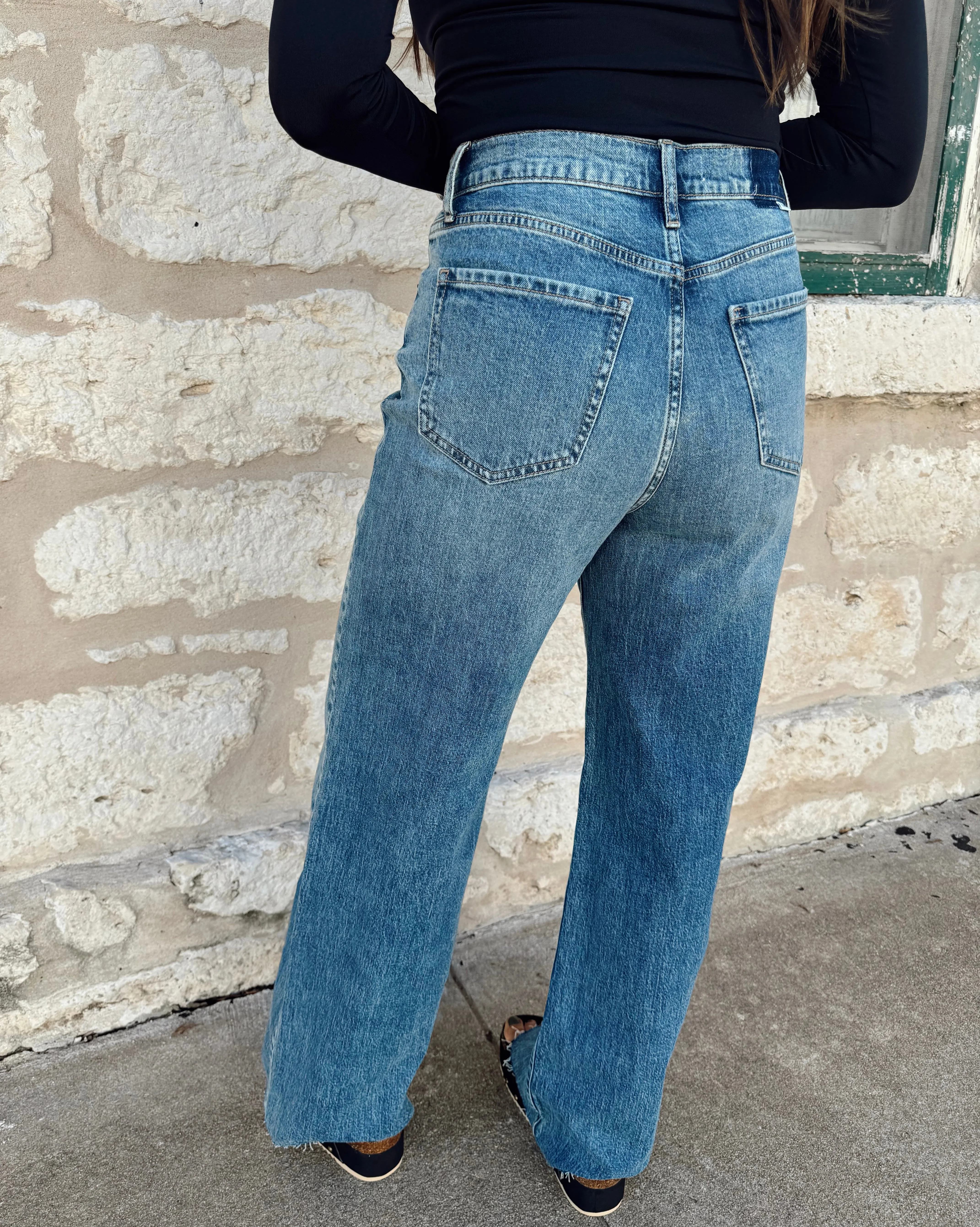 Far Out High Rise Wide Leg Jeans - Stunner