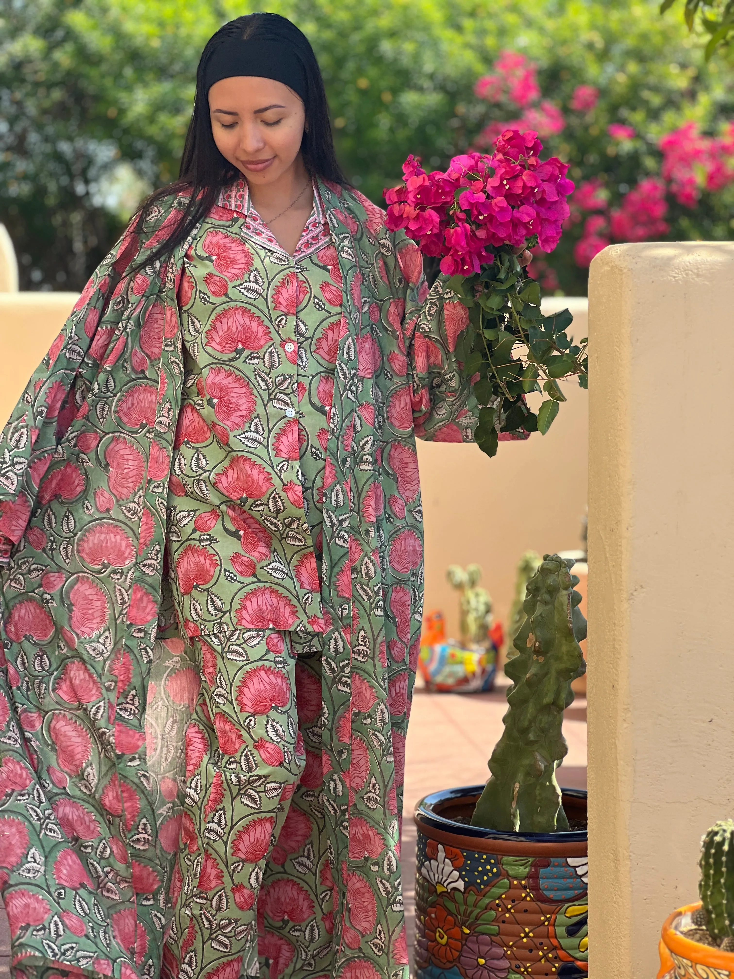 Francis Floral Cotton Dress Robe