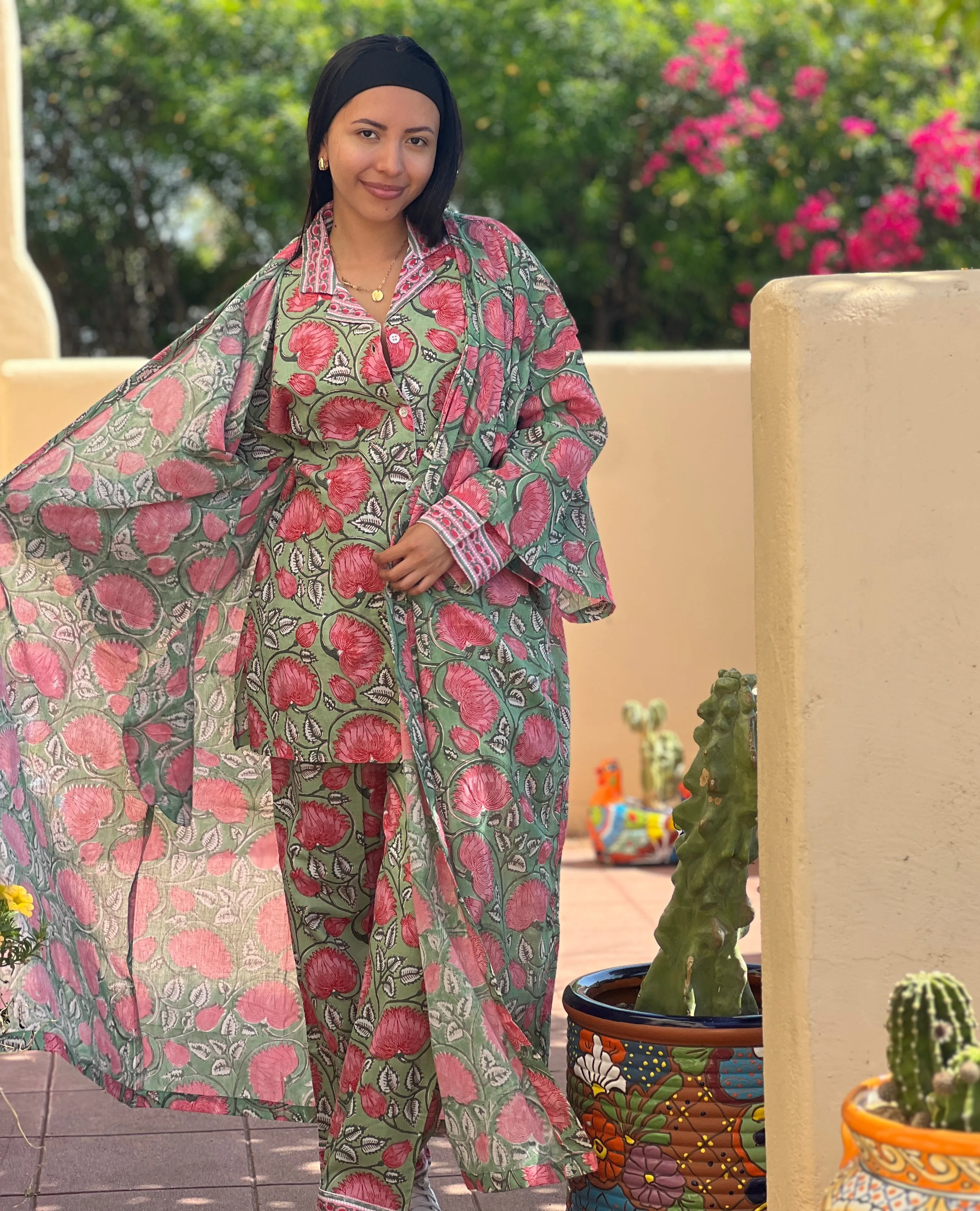 Francis Floral Cotton Dress Robe
