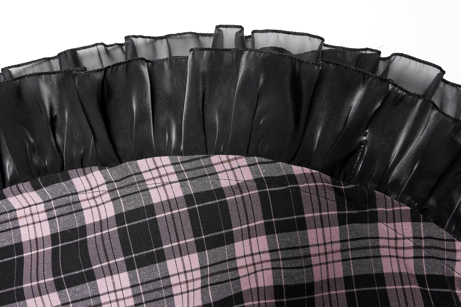 Gothic Bat Embroidered Plaid A-Line Slip Dress