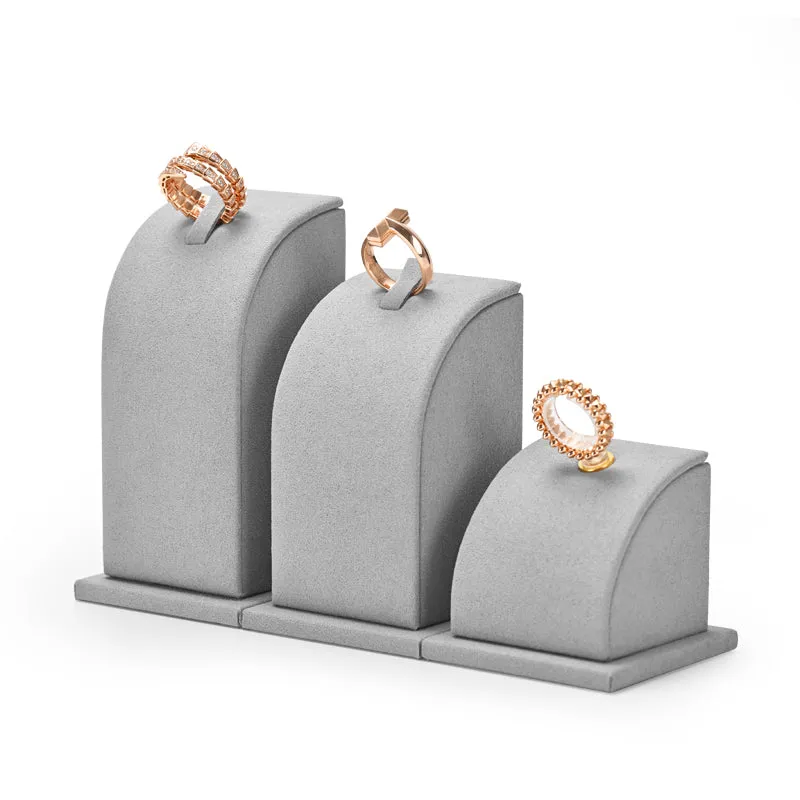 Gray Luxury Metal Microfiber Jewelry Showcase Display Set TT054