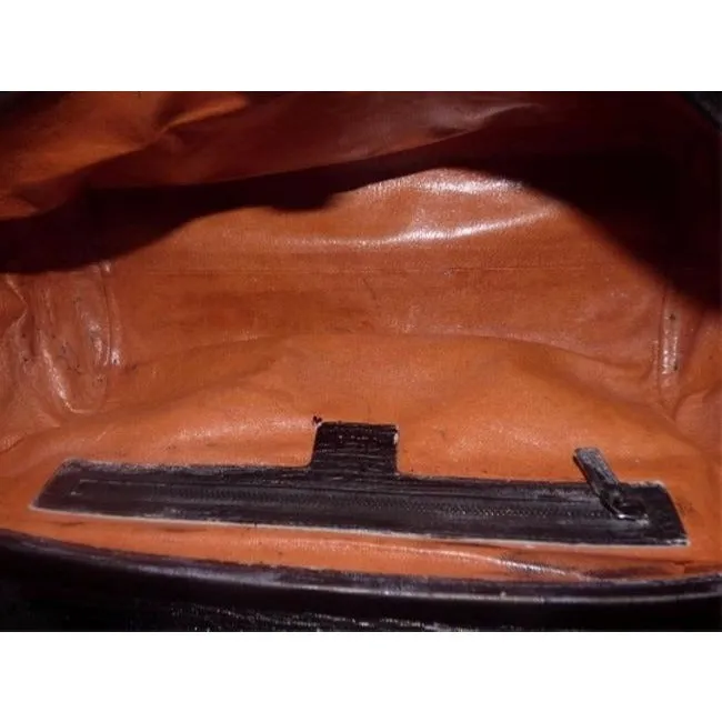 Gucci Vintage Pursesdesigner Purses Black Leather With Bamboo Accent Shoulder Bag