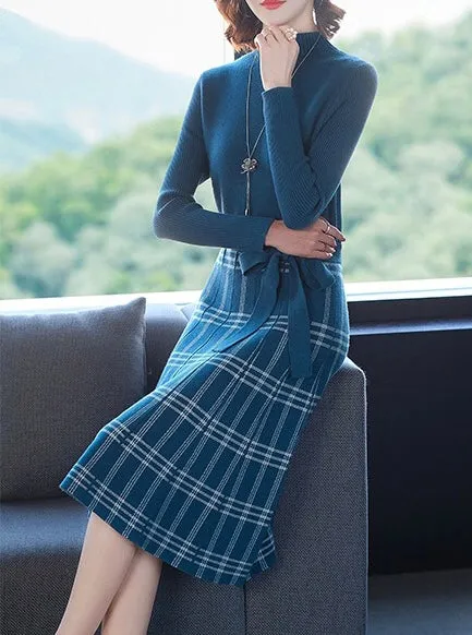 High Neck Sweater Dress
