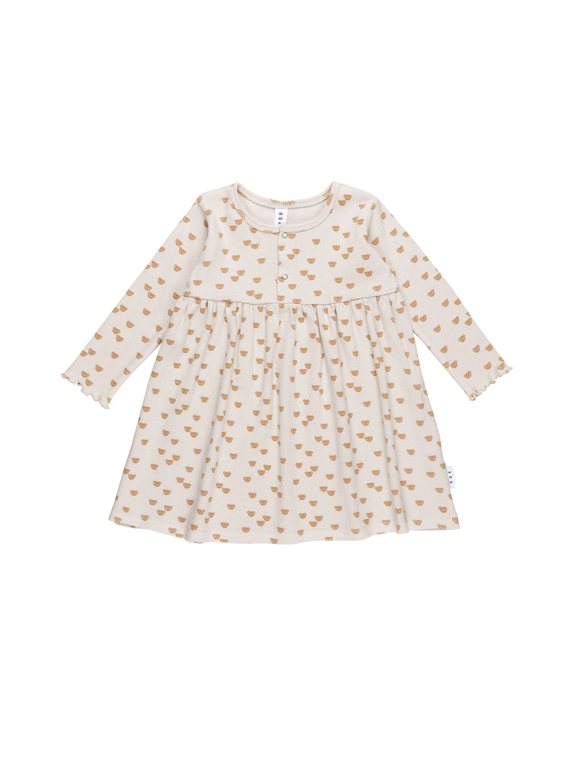 Huxbaby Beary Cute Rib Dress - Almond