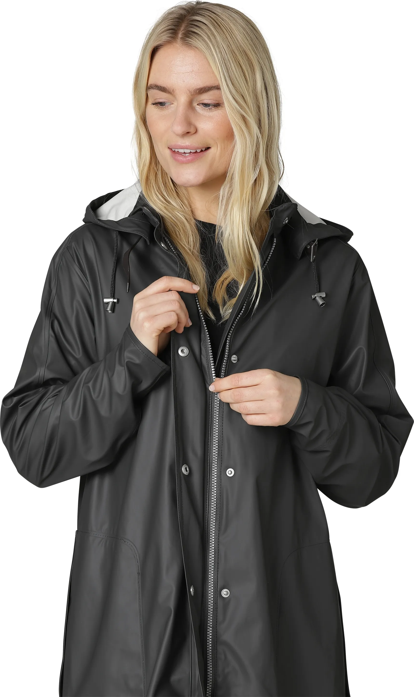 Ilse Jacobsen Women&#x27;s Raincoat Detachable Hood Dark Shadow | Buy Ilse Jacobsen Women&#x27;s Raincoat Detachable Hood Dark Shadow here | Outnorth