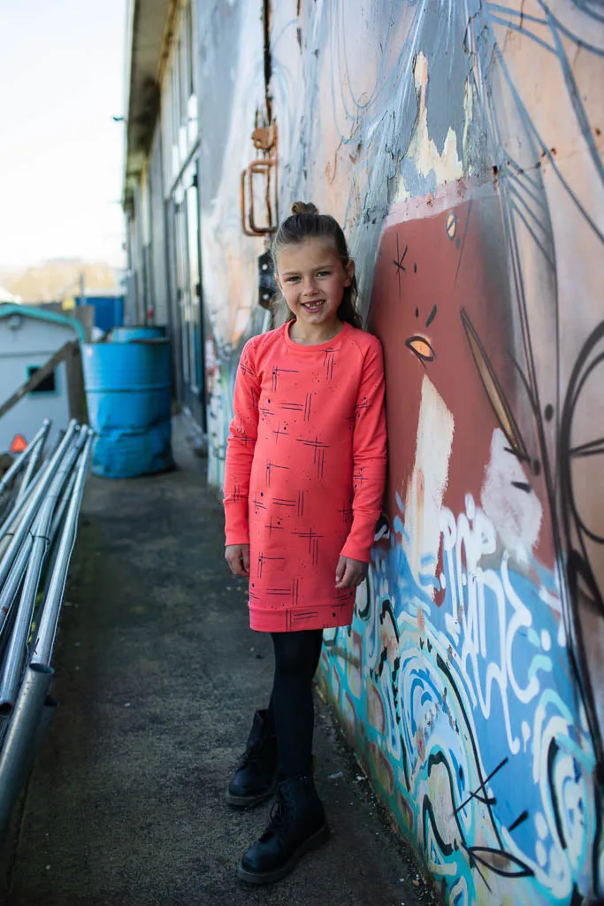 Kady Long Sleeve Coral Sweater Dress
