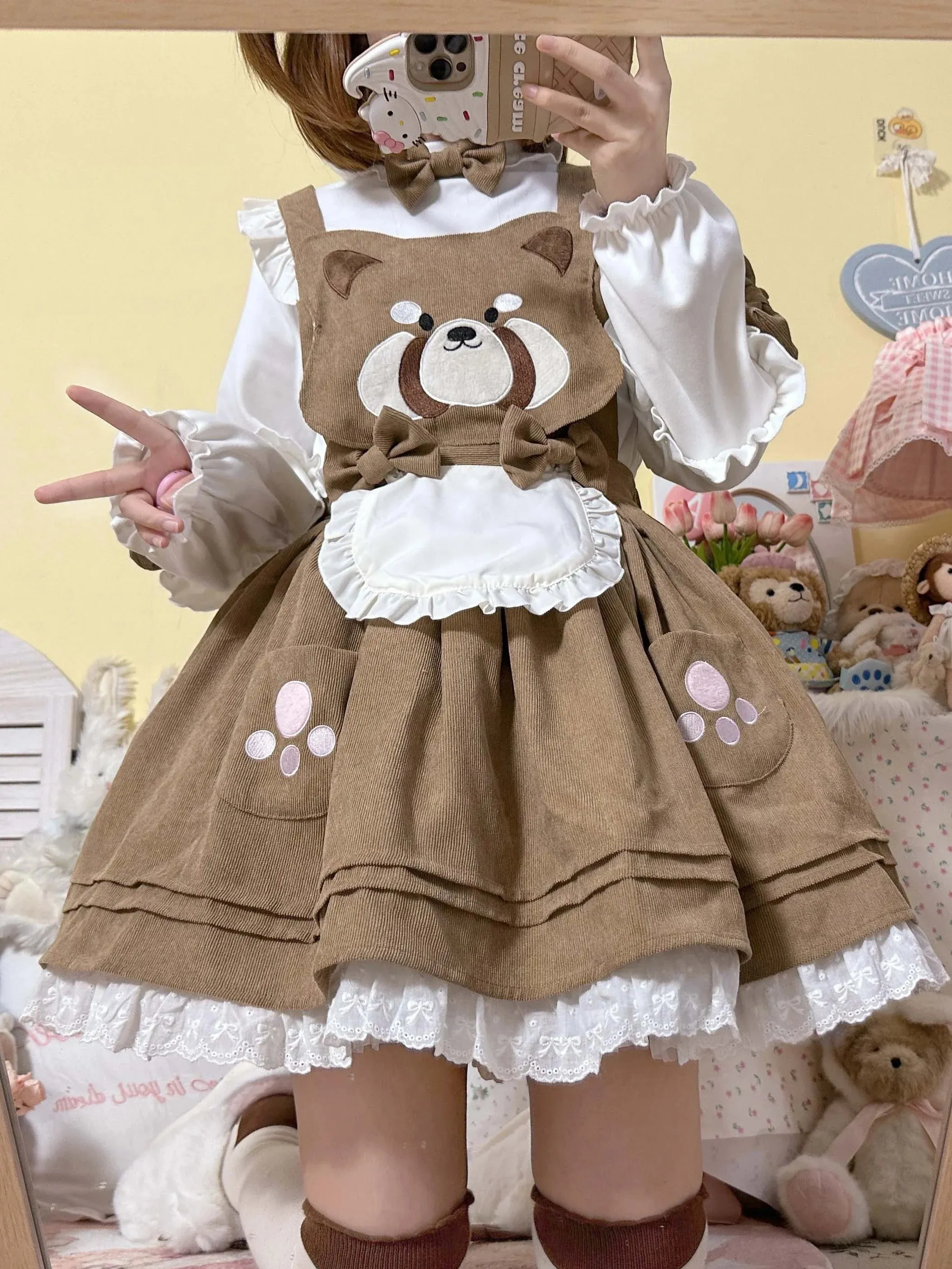 Kawaii Corudroy Suspender Dress