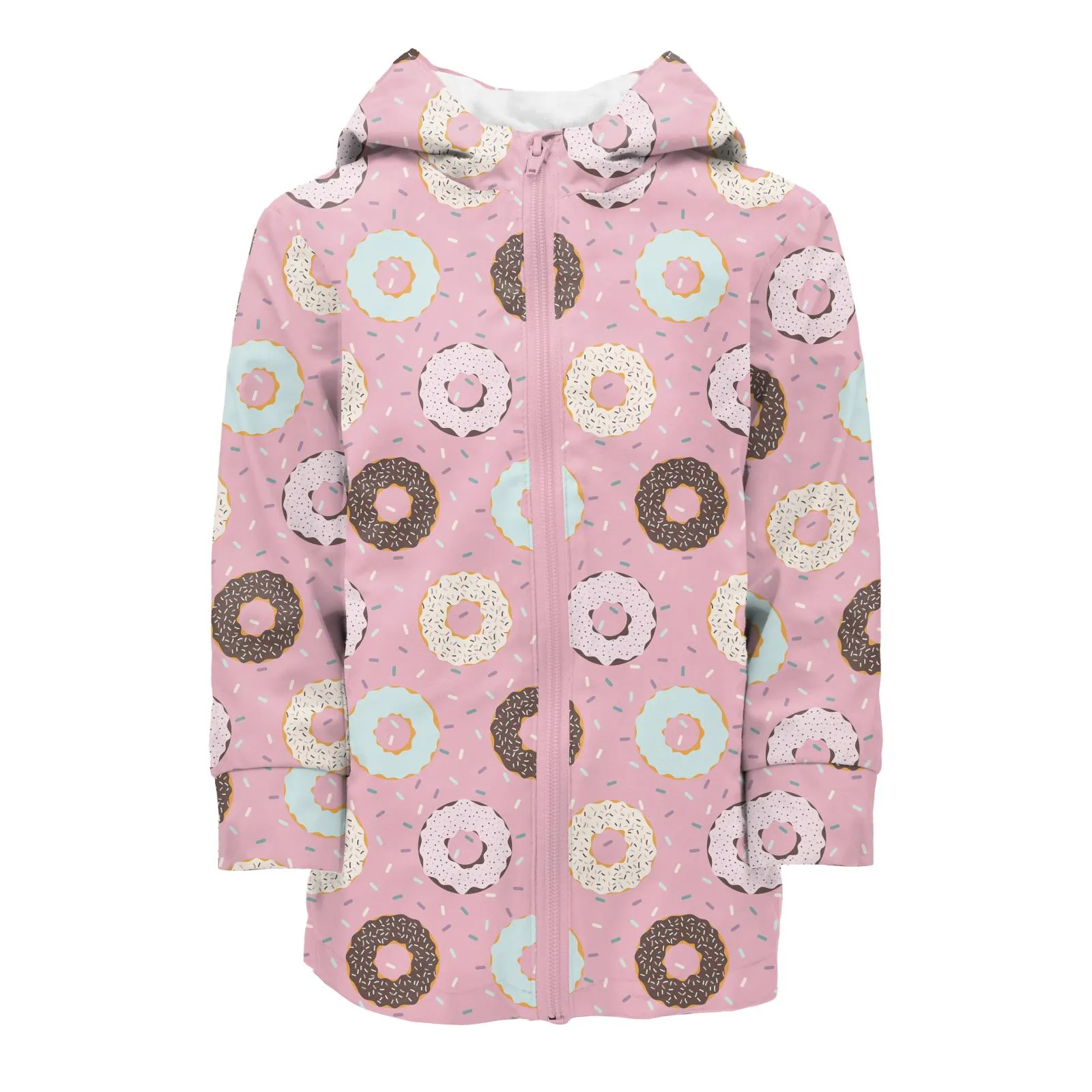 Kickee Pants Terry-Lined Raincoat: Cake Pop Donuts and Sprinkles