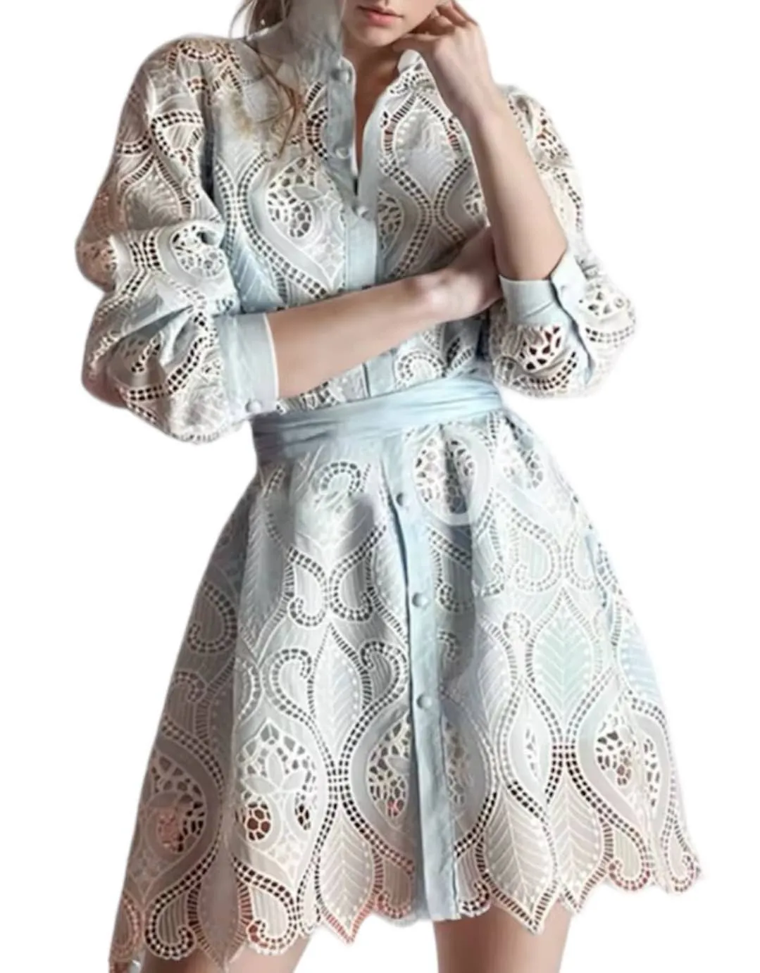 Lace Short Shirt Dress