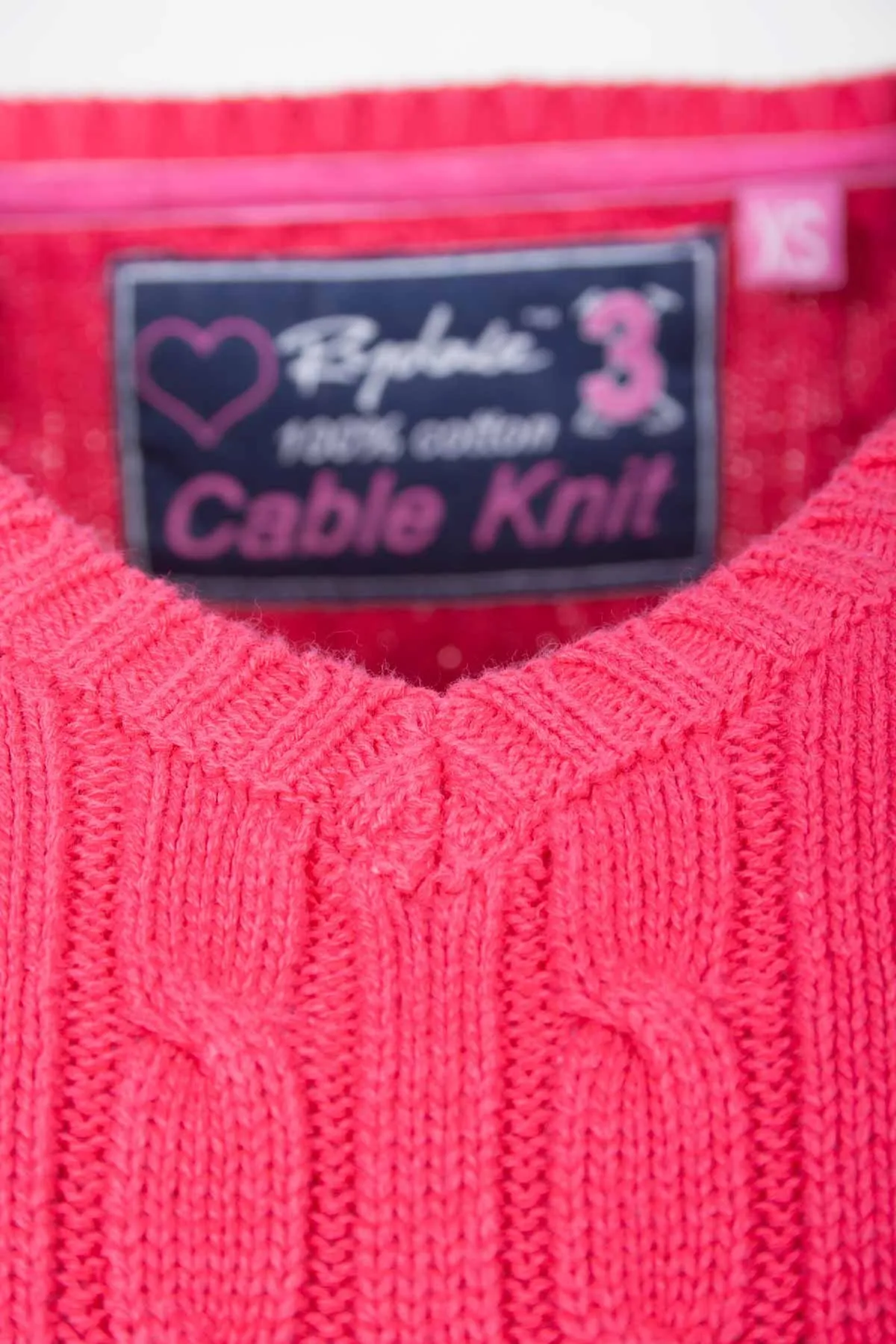 Ladies Cable Knit V Neck Jumper