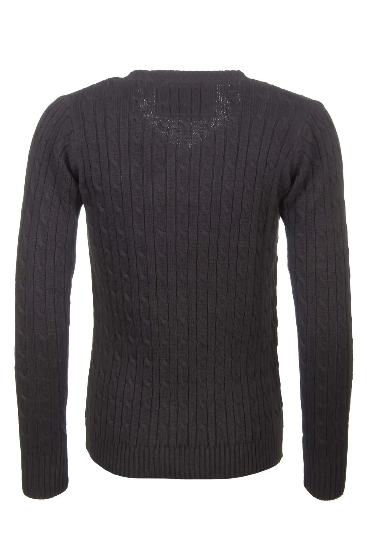 Ladies Cable Knit V Neck Jumper