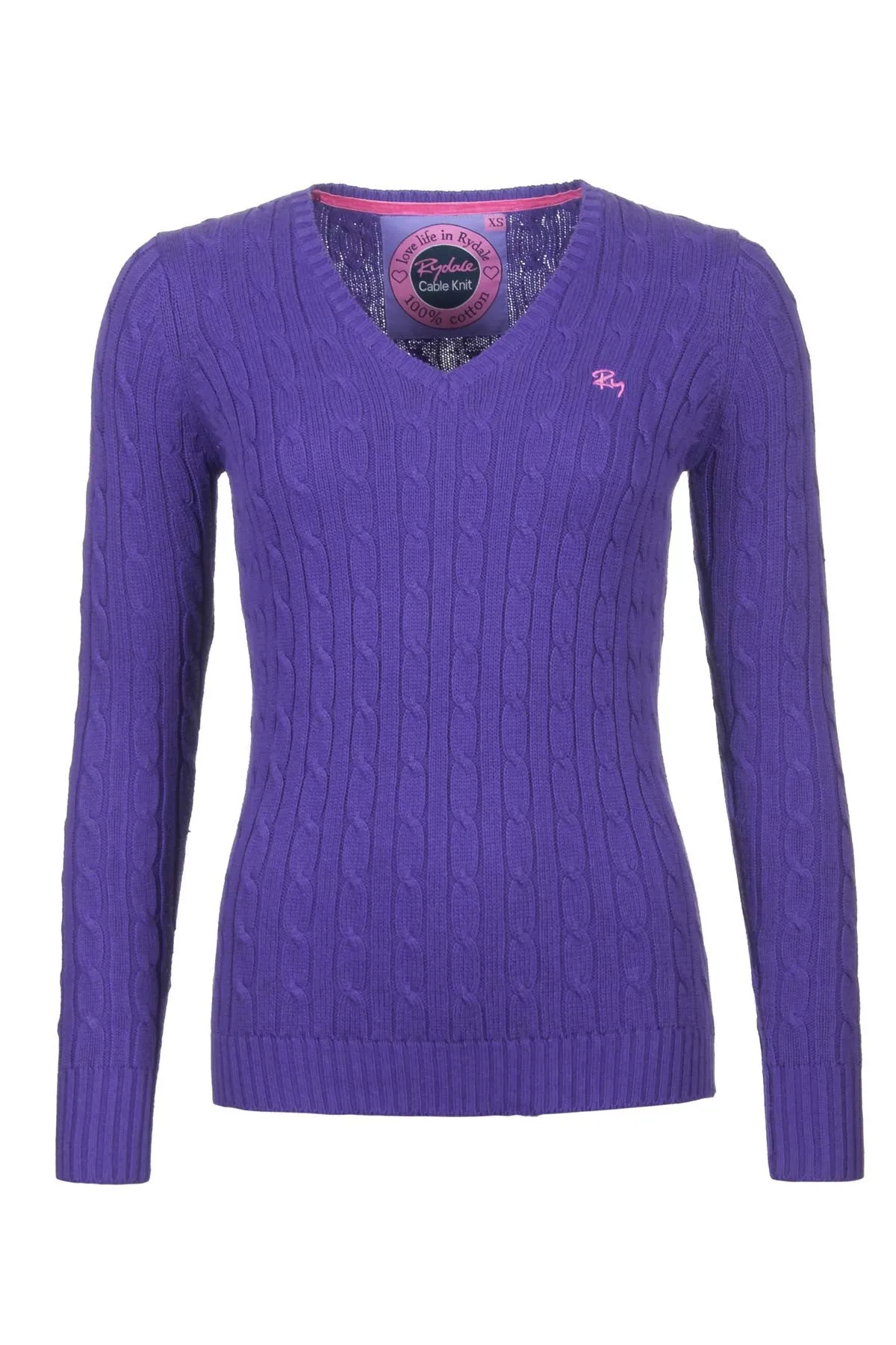 Ladies Cable Knit V Neck Jumper