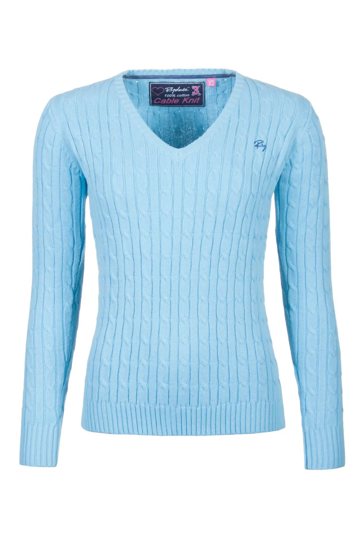Ladies Cable Knit V Neck Jumper