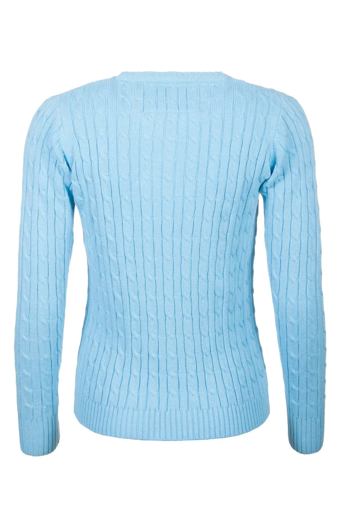Ladies Cable Knit V Neck Jumper