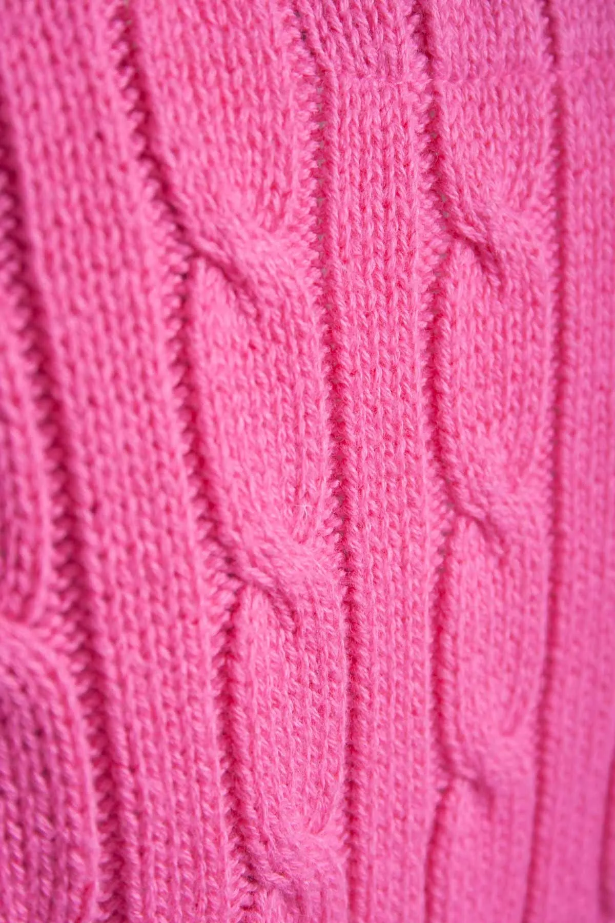 Ladies Cable Knit V Neck Jumper