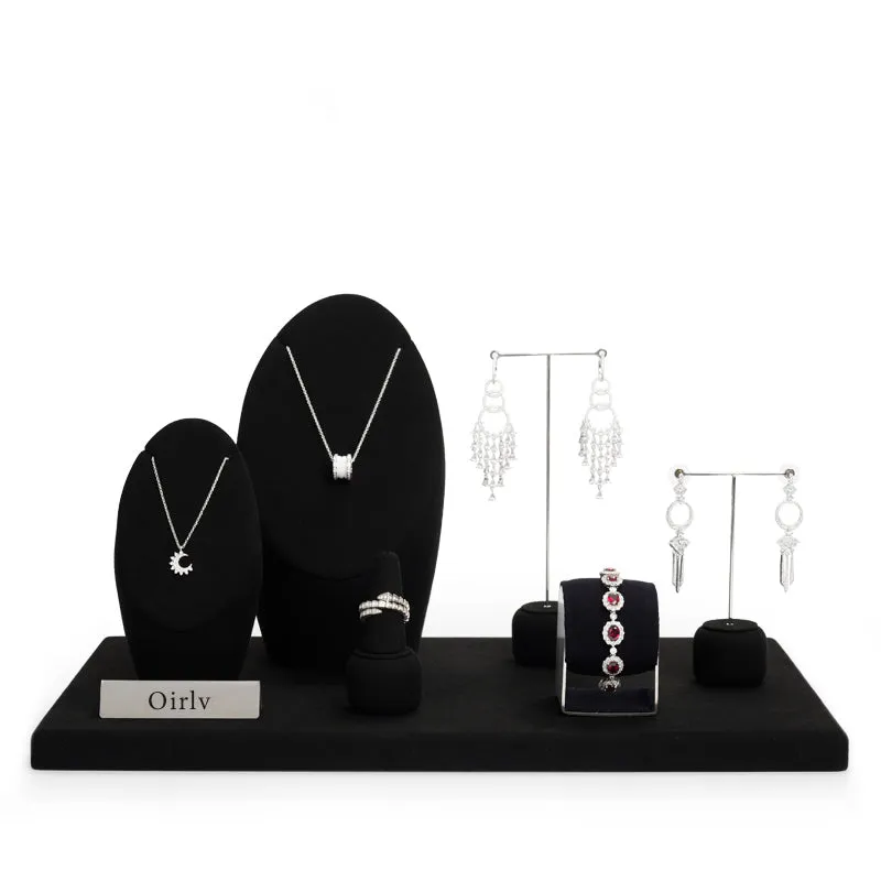 Luxury Black Microfiber Jewelry Display Set TT100