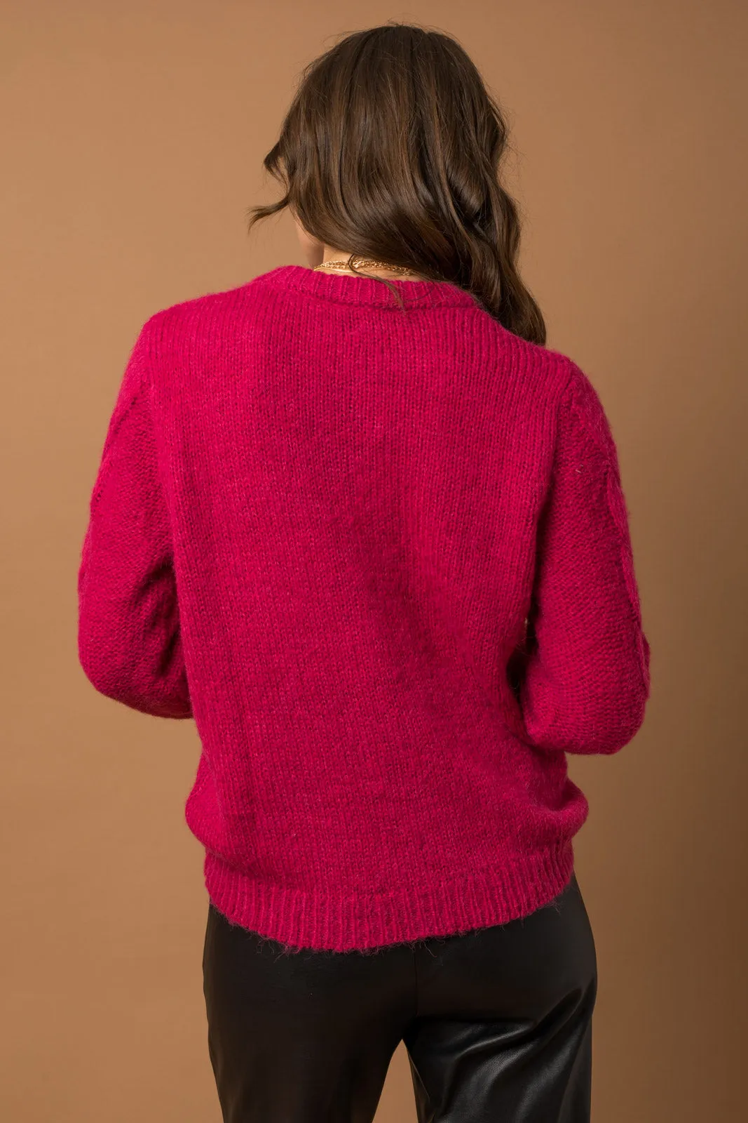 Magenta Crew Pullover