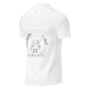 Men’s Little Robot Stories Rash Guard White